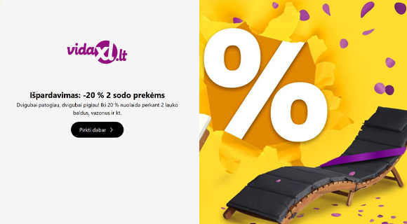 VidaXL nuolaidos