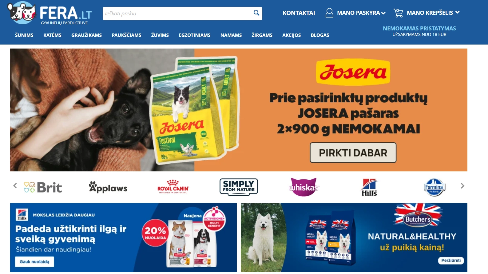 Fera internetinės parduotuvės pasiūlymai