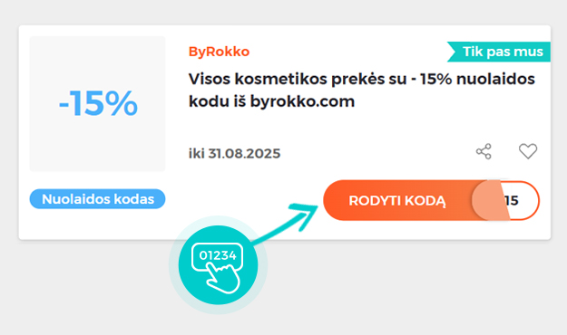 Nuolaidos kodo ByRokko pavyzdys