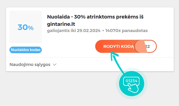Nuolaidos kodo Gintarinė vaistinė pavyzdys