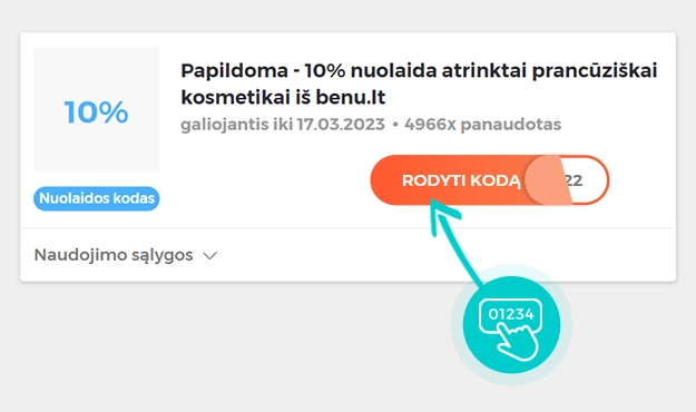 Nuolaidos kodo Benu pavyzdys