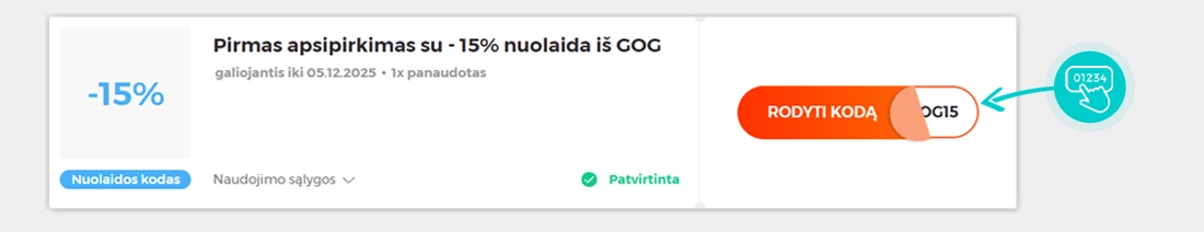 Nuolaidos kodo gog pavyzdys