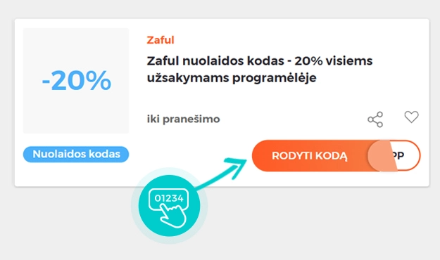 Nuolaidos kodo Zaful pavyzdys